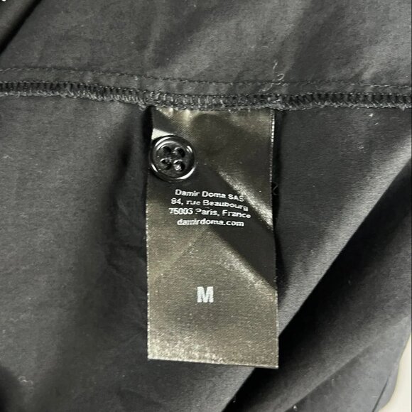 DAMIR DOMA SILENT Black Avant Garde Band Collar Button Long Sleeve Shirt Size M - Picture 8 of 15
